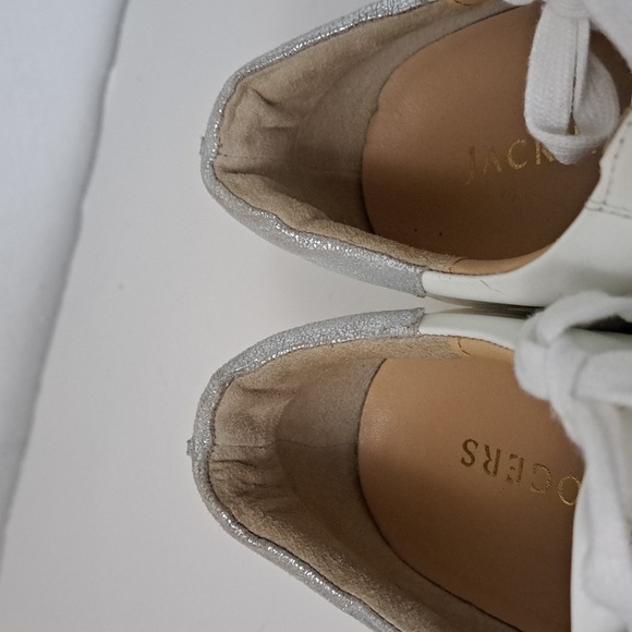 Elegant White and Silver Women's Sneakers - Picture 11 of 15